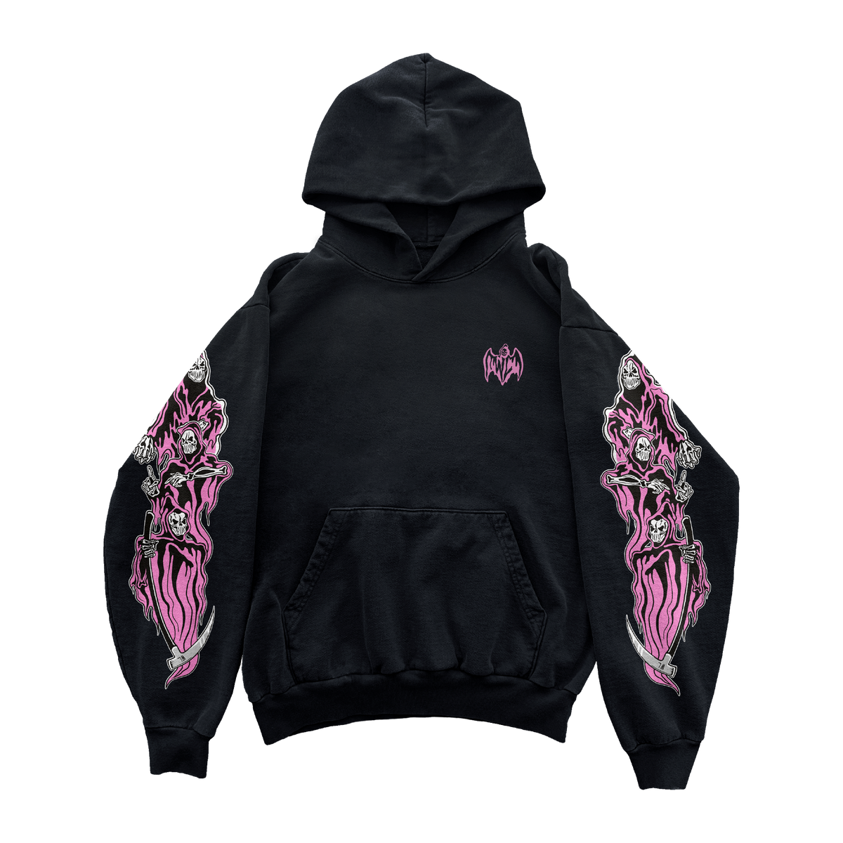 Three Reapers Hoodie - Black/Pink