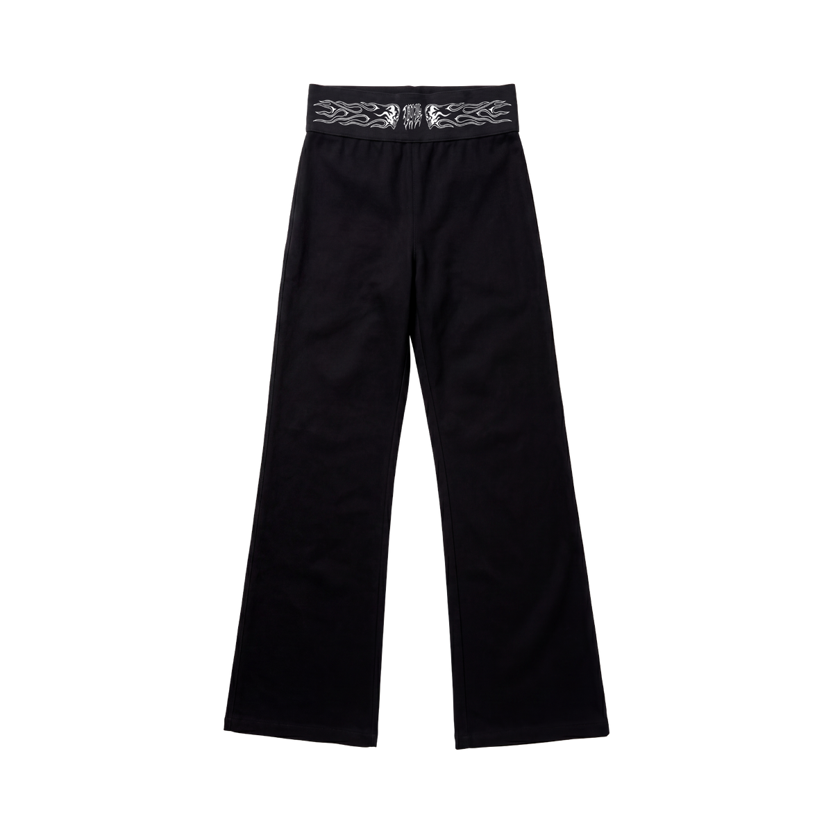 Fiery Skulls Yoga Pants - Black