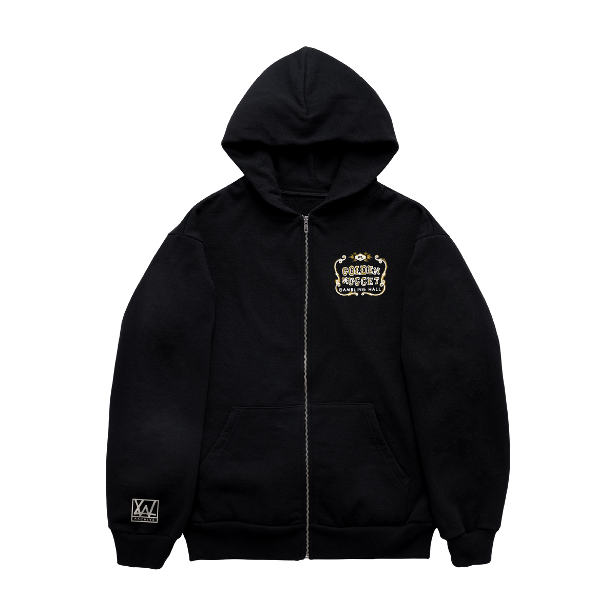 Golden Nugget Zip-Up Hoodie - Black