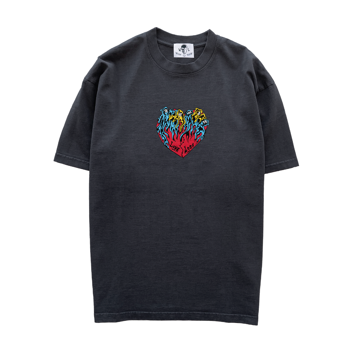 Love Loss Heart T-Shirt - Vintage Black
