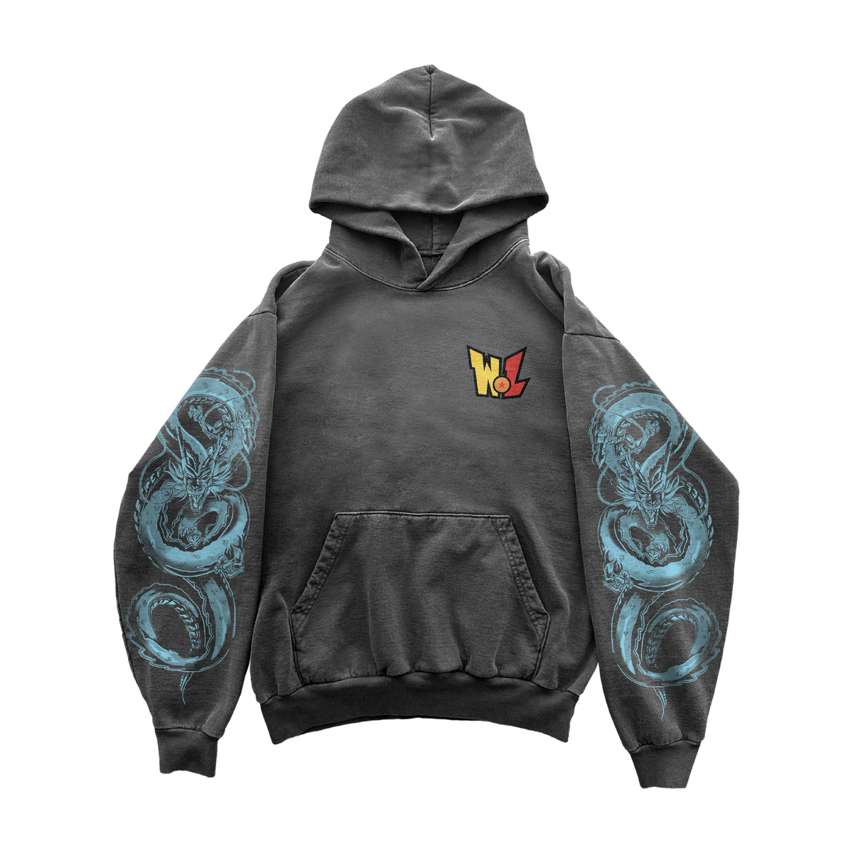 Orange Alien Hoodie - Vintage Black
