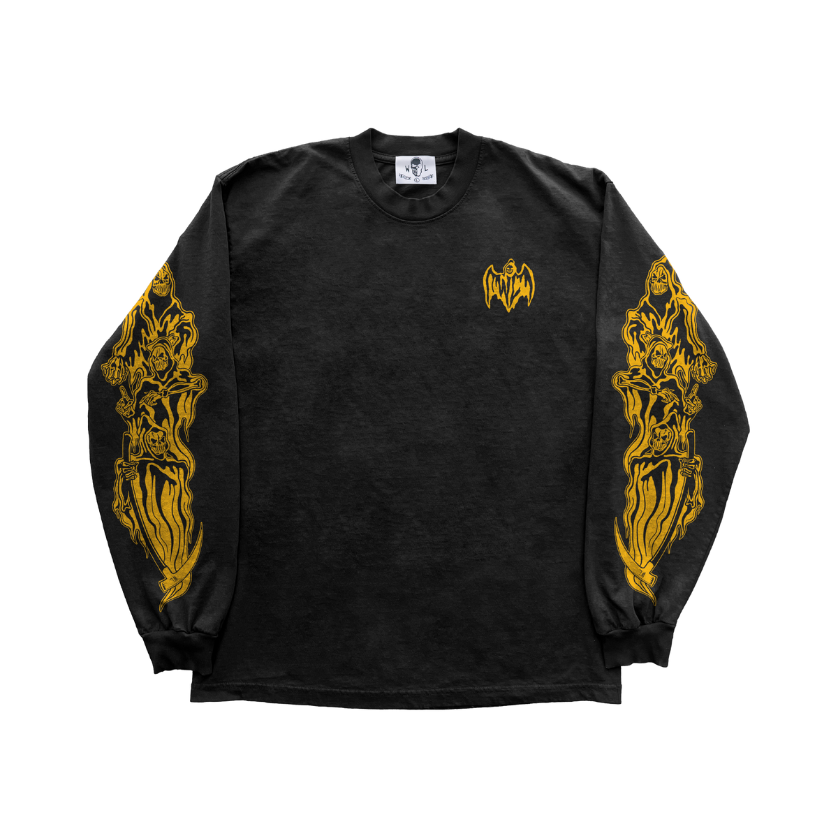 Three Reapers Long Sleeve T-Shirt - Black/Yellow