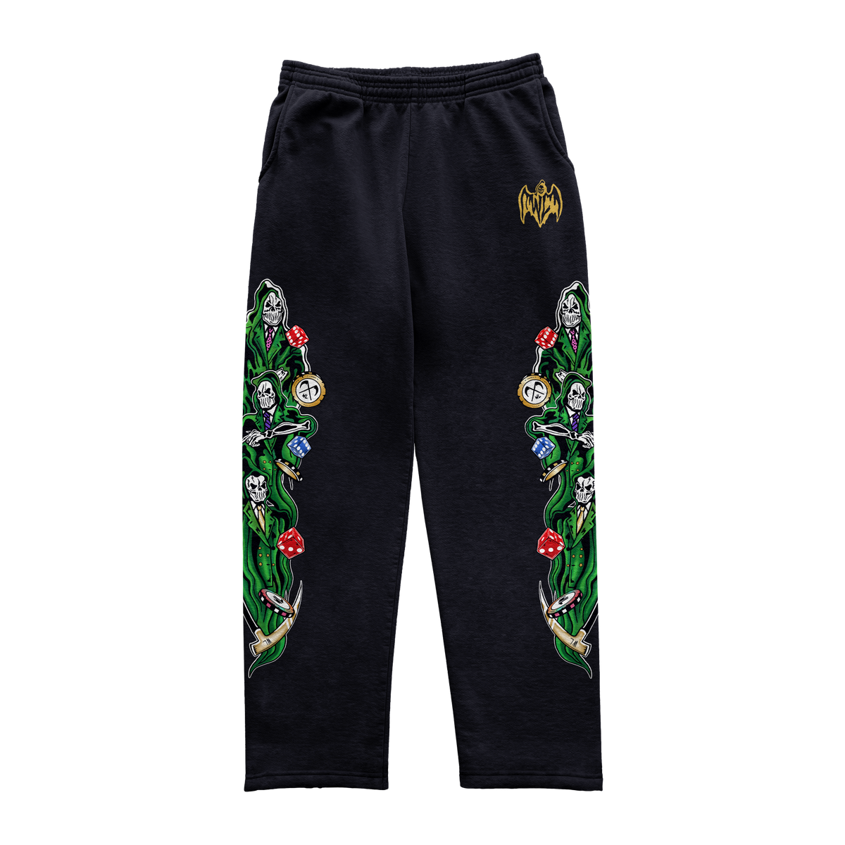 Three Reapers Dice and Chips Sweatpants - Black