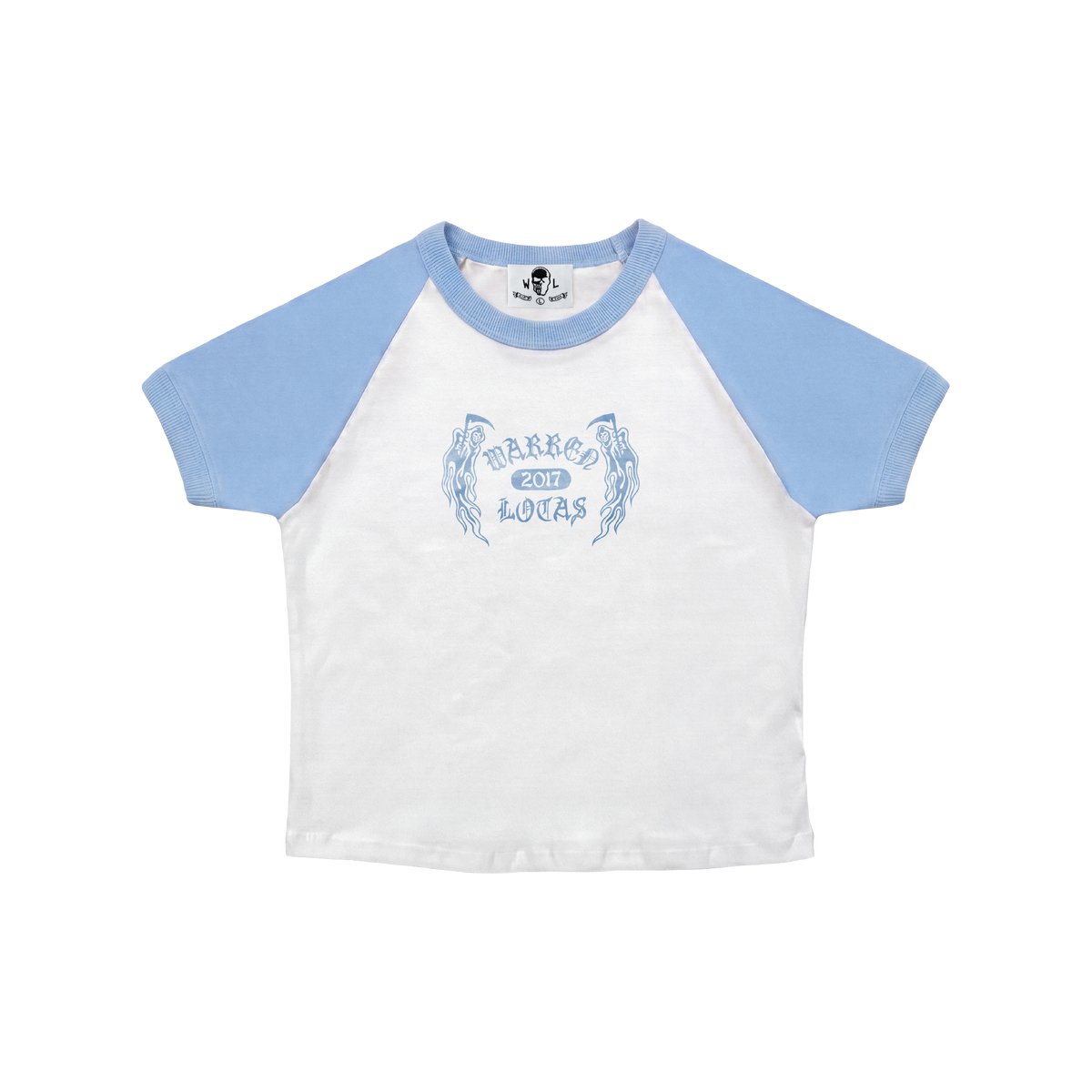 Wreath Reapers Baby Tee - White/Blue