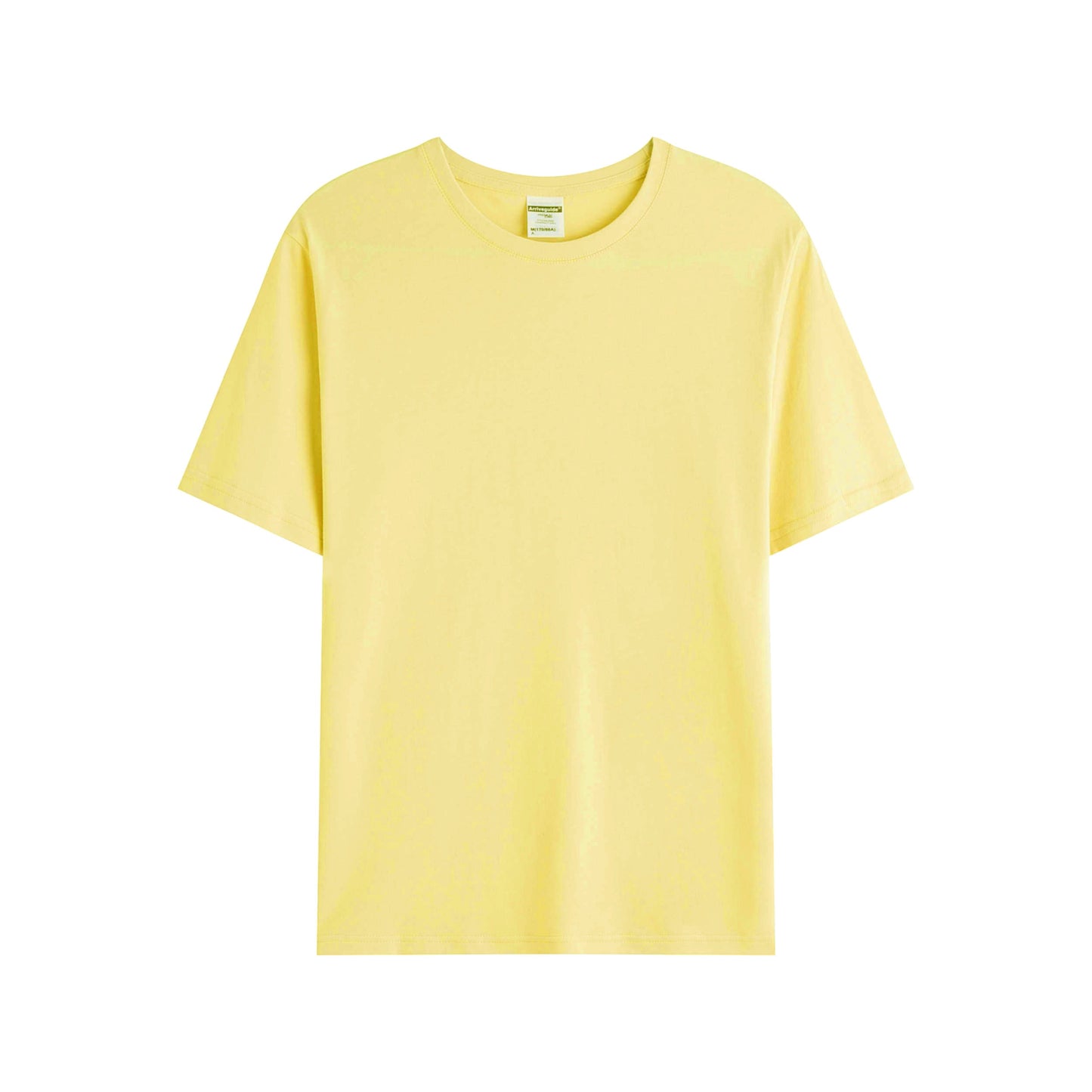 Yellow solid color high-quality cotton T-shirt
