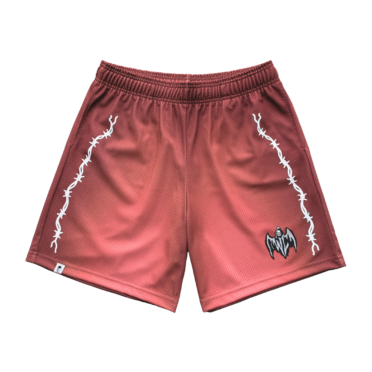 Bat Reaper Mesh Shorts - Sunfaded Red