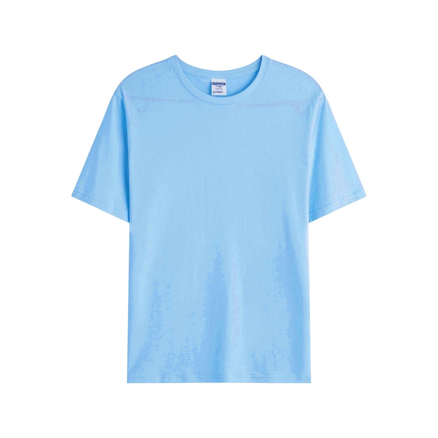 Blue solid color high-quality cotton T-shirt