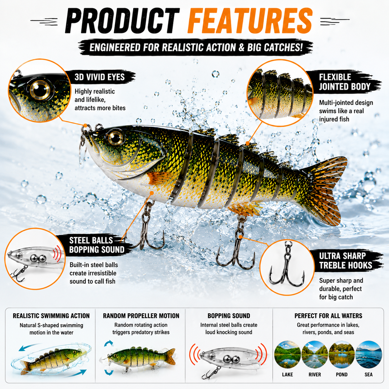 Bionic jointed swimming fishing lure