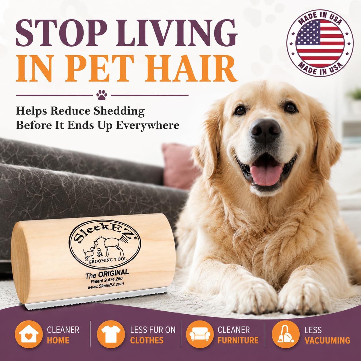 5-Inch Pet Deshedding Brush - 2 Pack