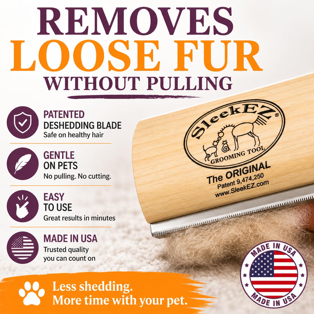5-Inch Pet Deshedding Brush - 2 Pack
