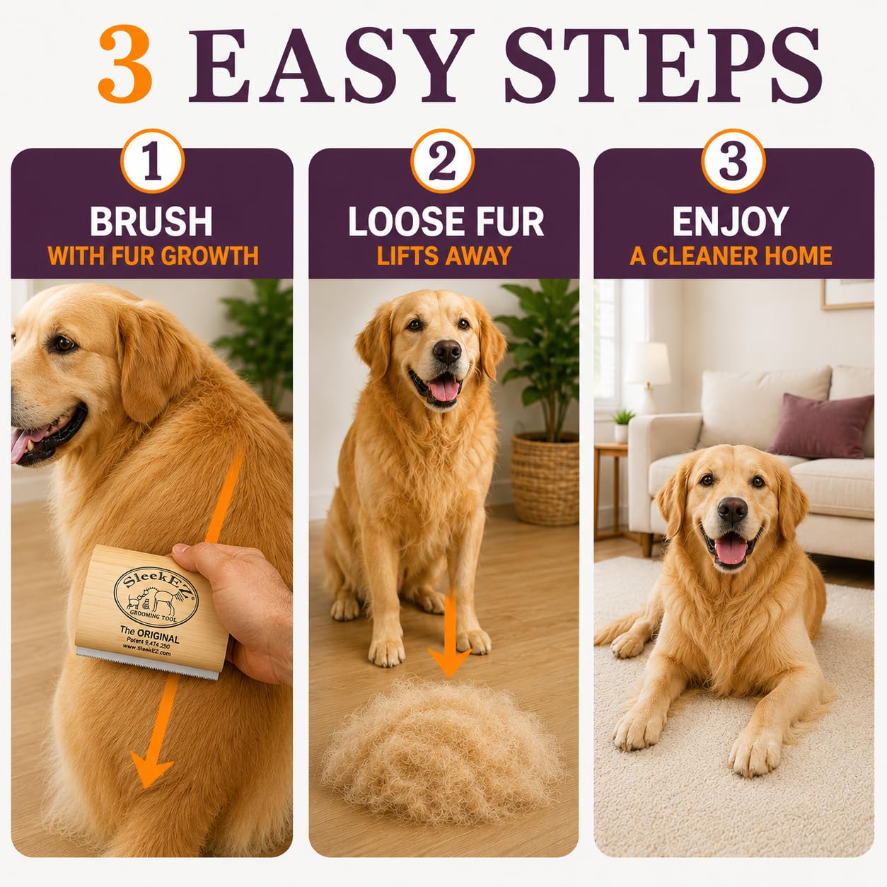 5-Inch Pet Deshedding Brush - 2 Pack
