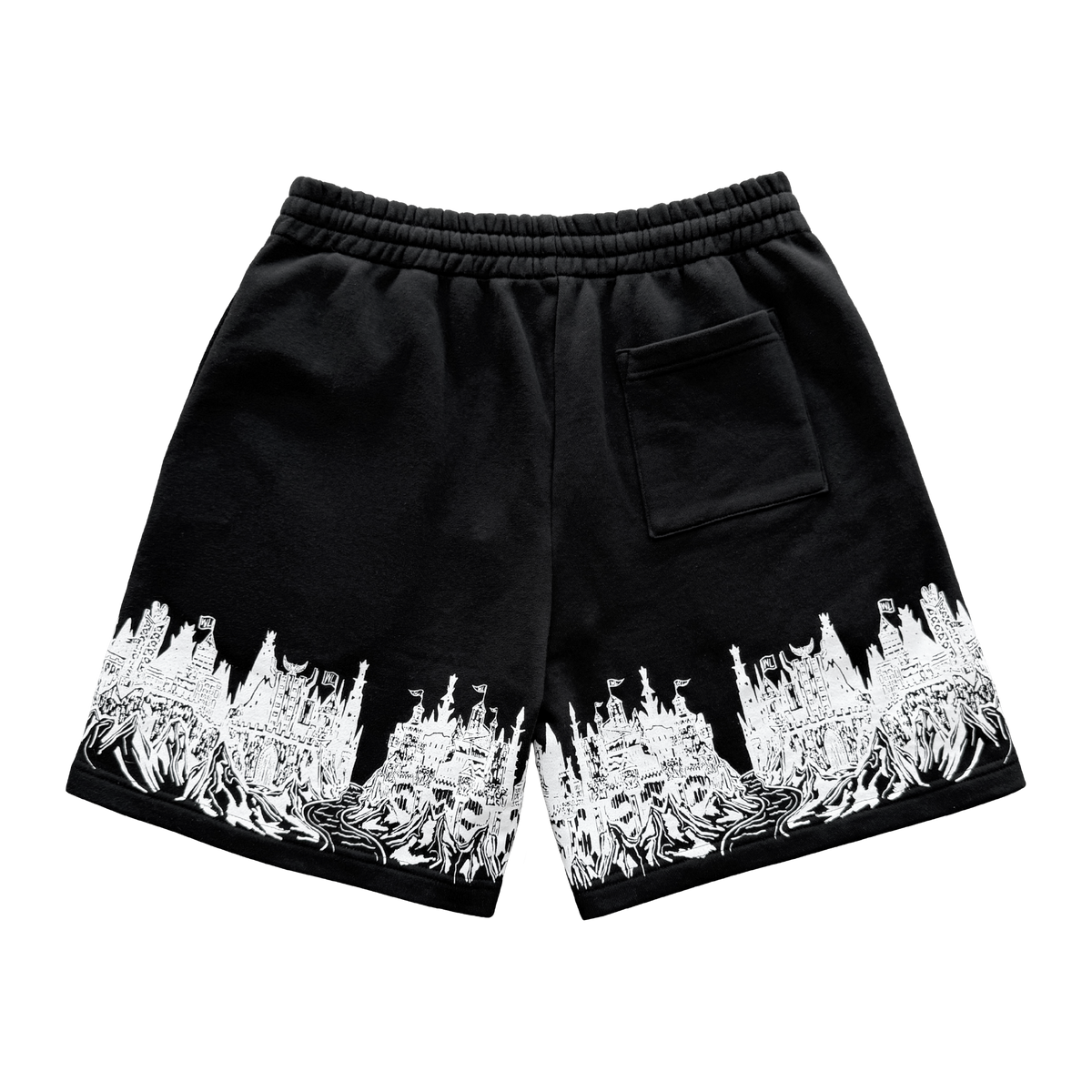 Kingdom Castle Fleece Shorts - Black