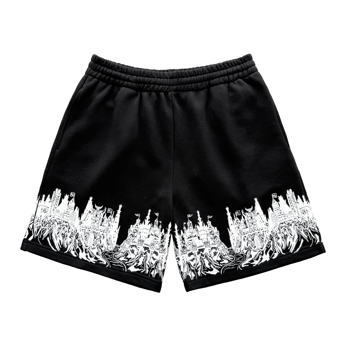 Kingdom Castle Fleece Shorts - Black