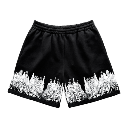 Kingdom Castle Fleece Shorts - Black