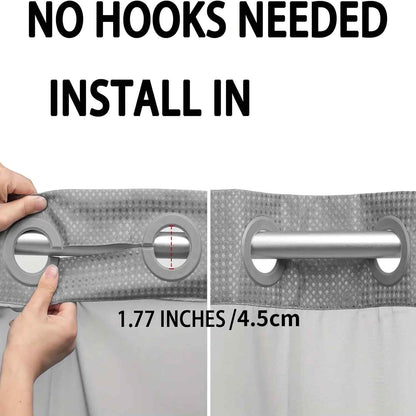 Hookless Double-Layer Shower Curtain with Snap-In Liner