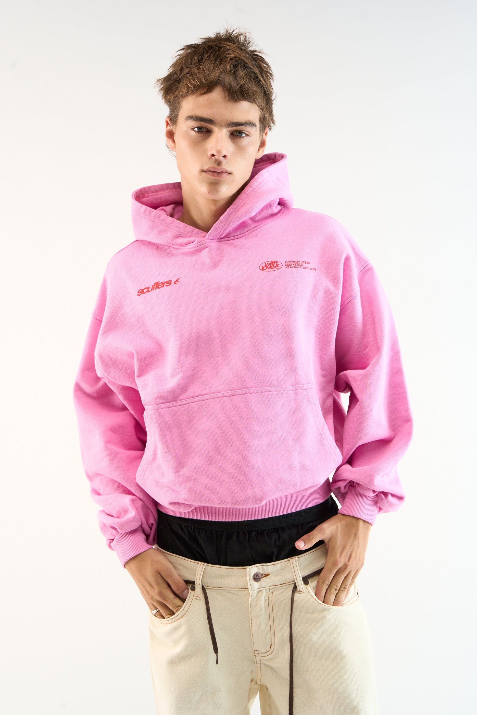 Light Pink Oversized Cotton Hoodie