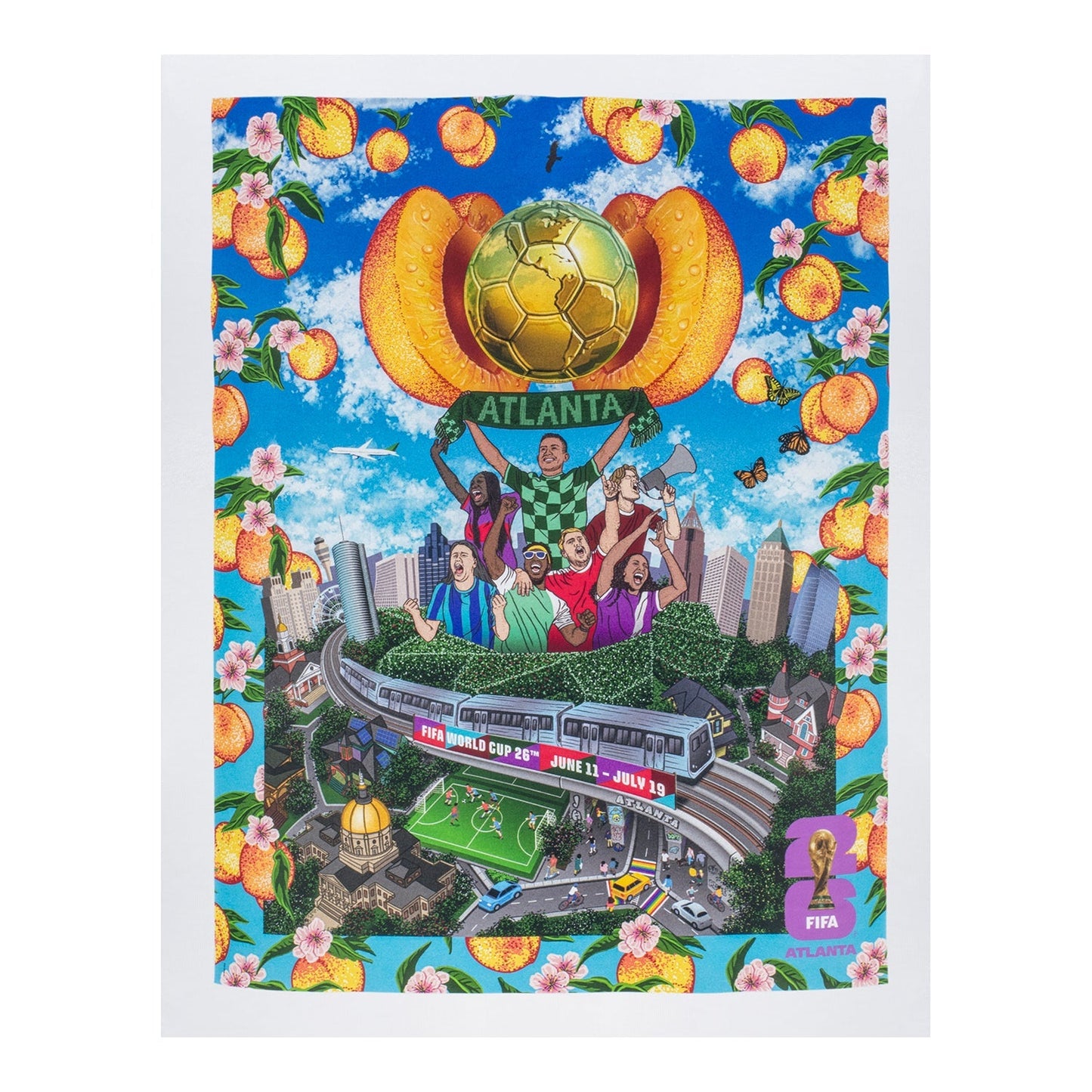 World Cup 2026 Atlanta Poster White T-Shirt