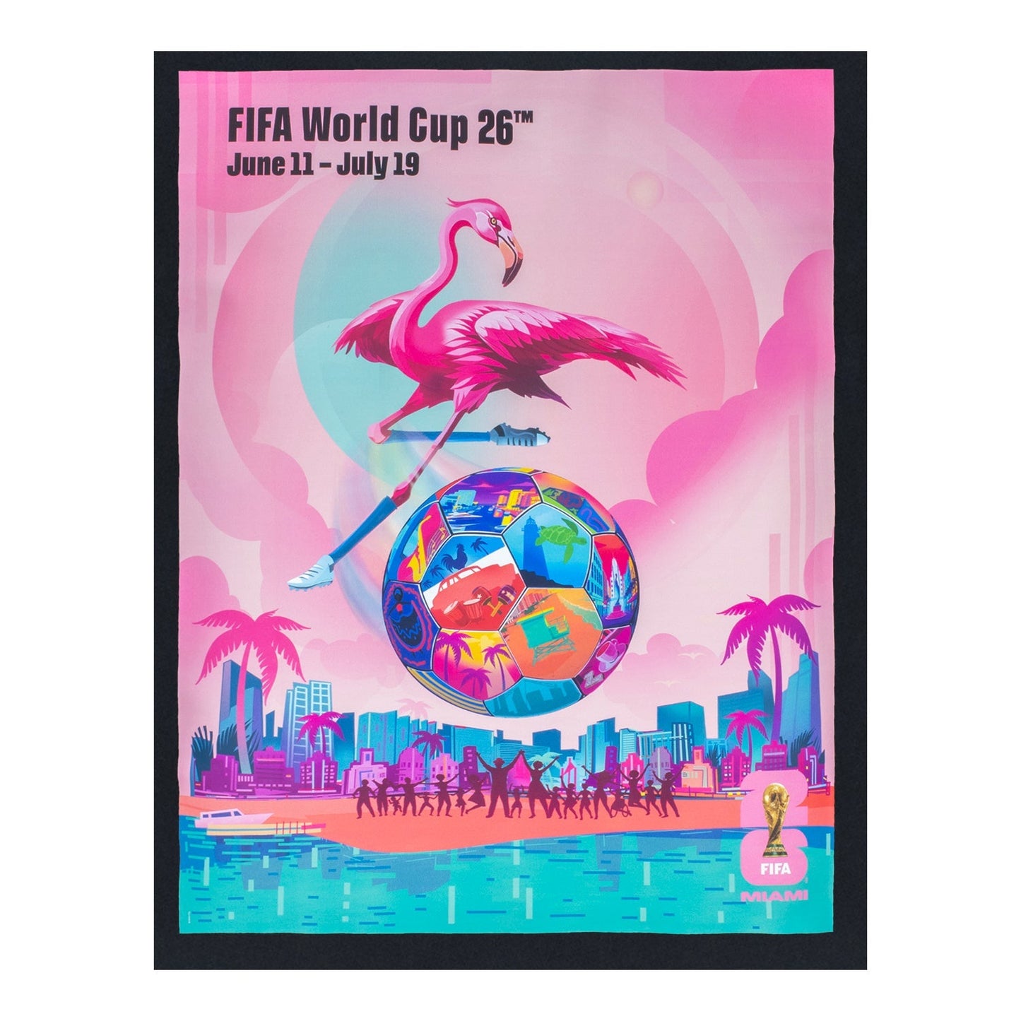 World Cup 2026 Miami Poster Black T-Shirt
