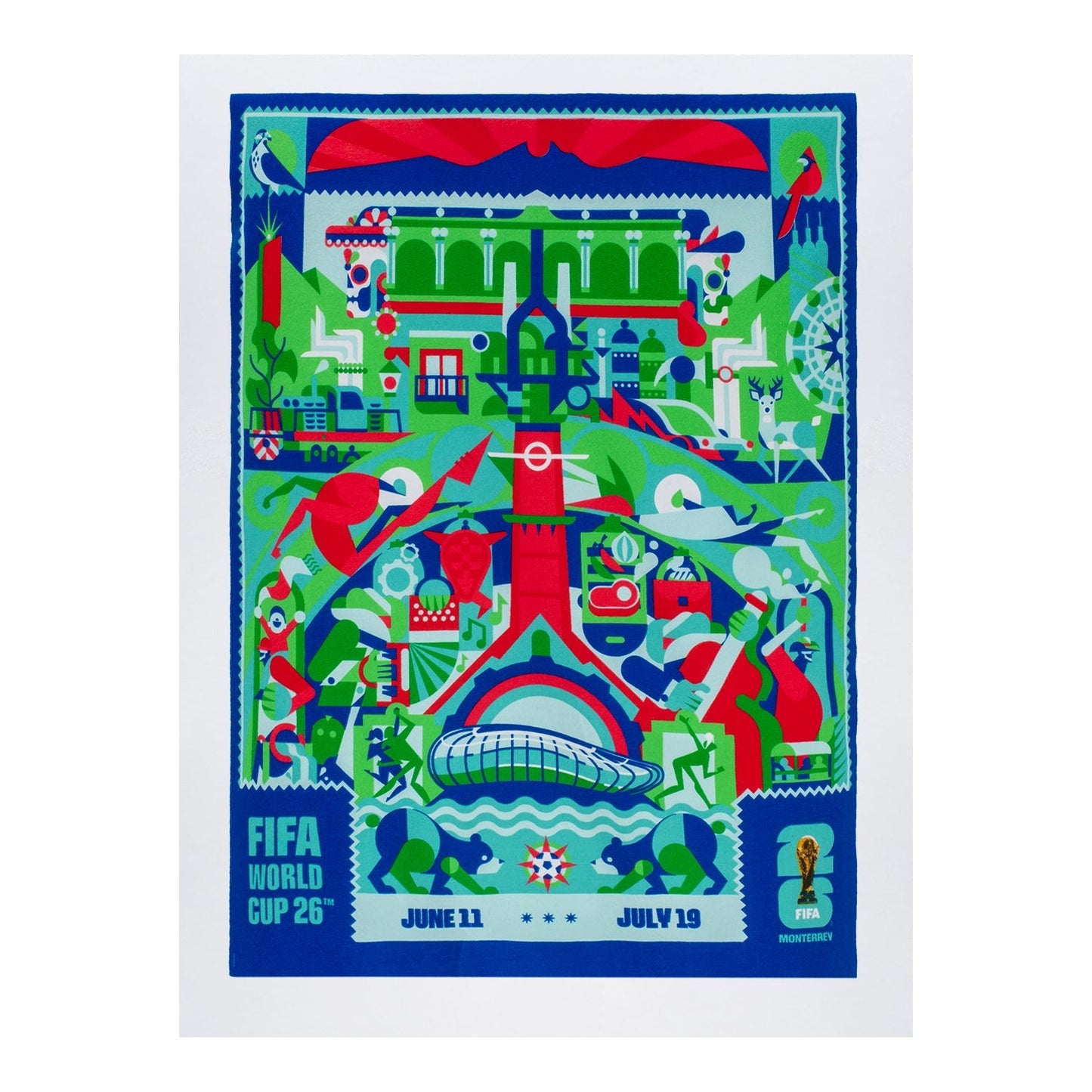 World Cup 2026 Monterrey Poster White T-Shirt [ENG]