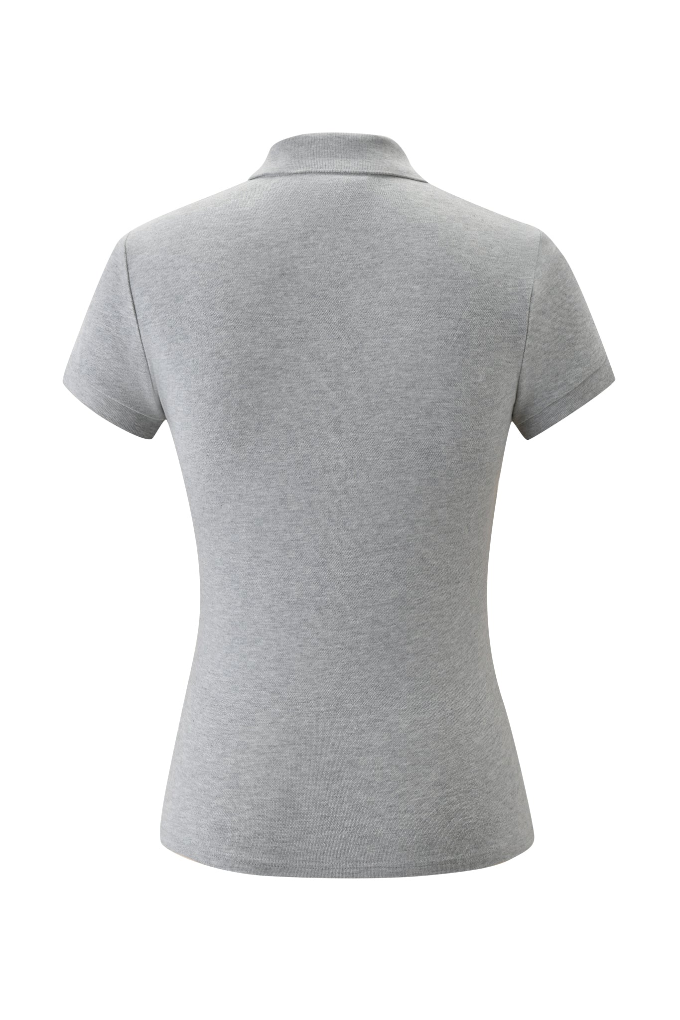 Grey Fitted Short Sleeve Polo Top