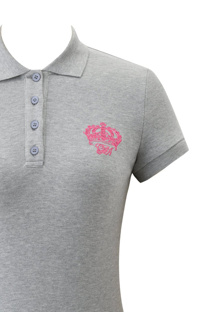 Grey Fitted Short Sleeve Polo Top