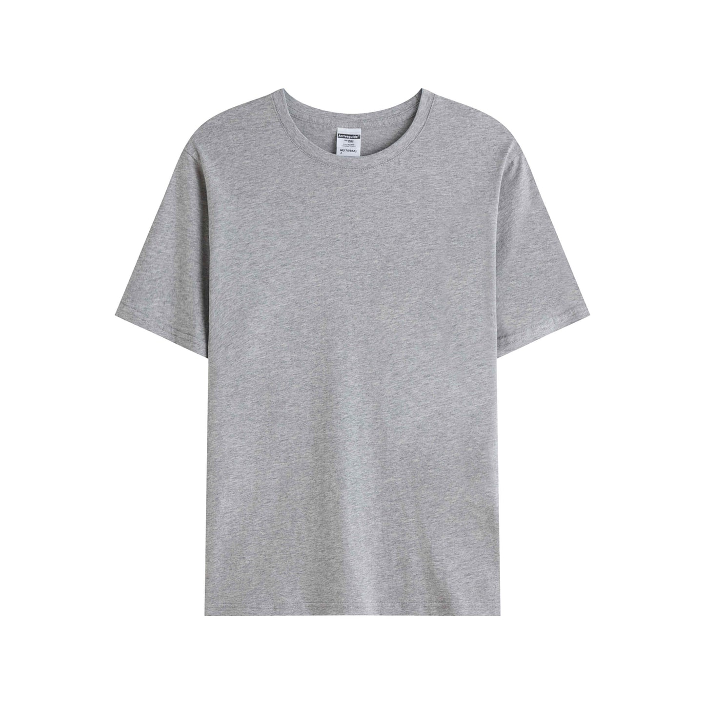 Grey solid color high-quality cotton T-shirt