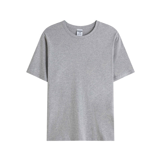 Grey solid color high-quality cotton T-shirt