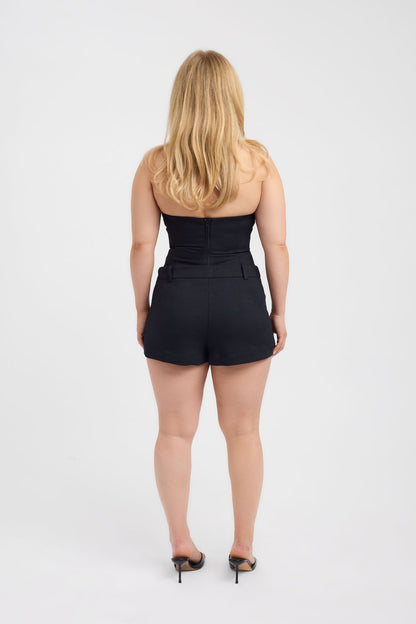 Black Low Cut Halter Top