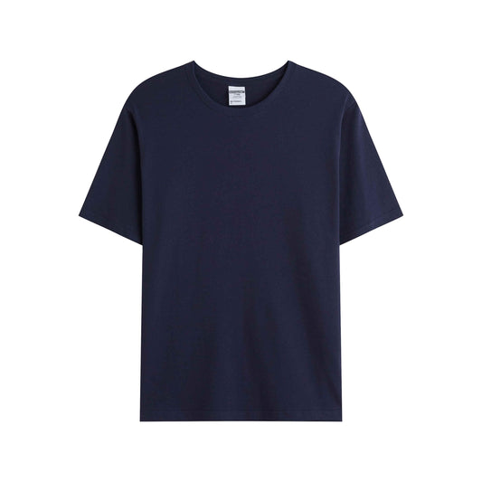 Navy solid color high-quality cotton T-shirt