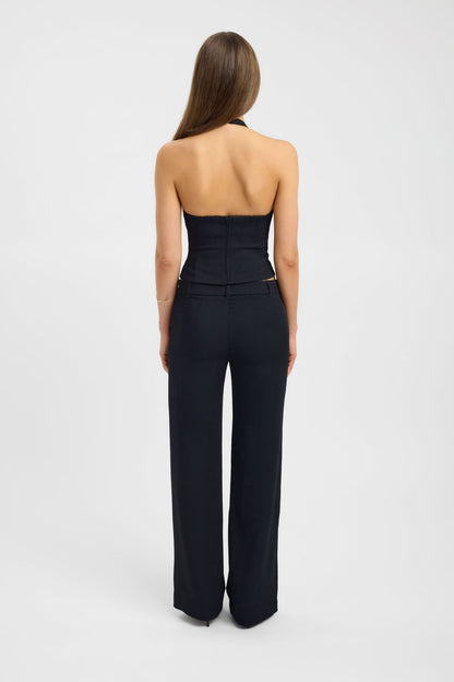 Black Low Cut Halter Top