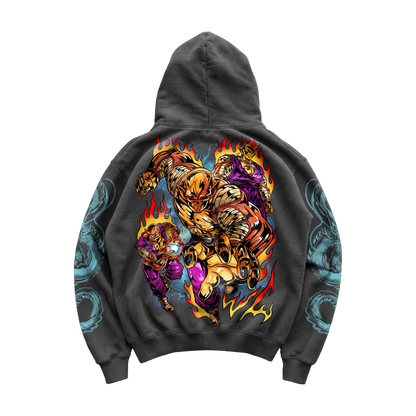 Orange Alien Hoodie - Vintage Black