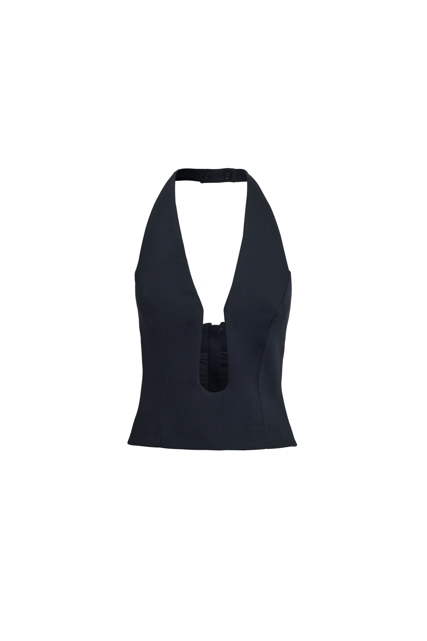 Black Low Cut Halter Top