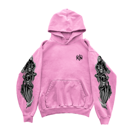 Three Reapers Hoodie - Pink/Grey