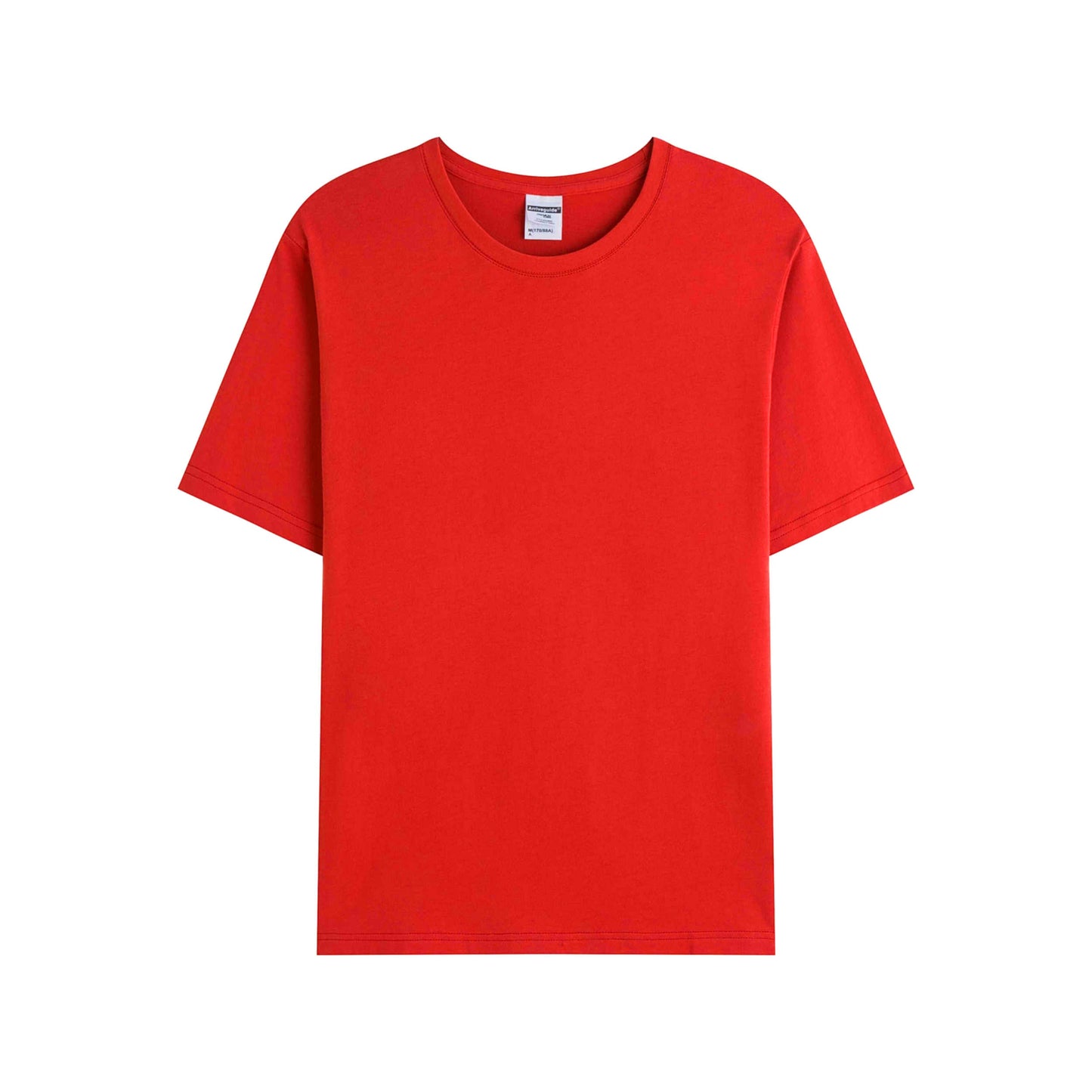 Red solid color high-quality cotton T-shirt