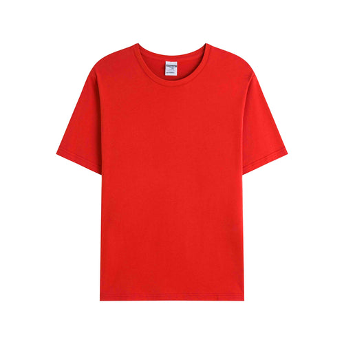 Red solid color high-quality cotton T-shirt