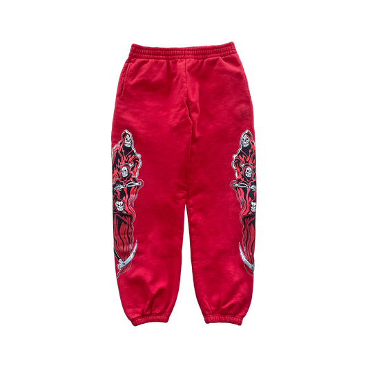 Three Reapers Sweatpants - Red/Red