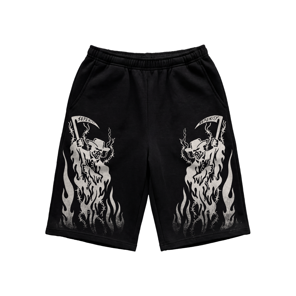 Outlaw Reaper Long Shorts - Black