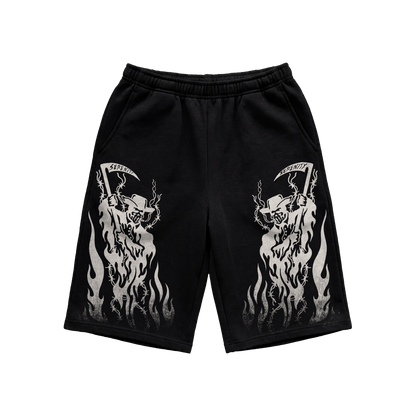 Outlaw Reaper Long Shorts - Black