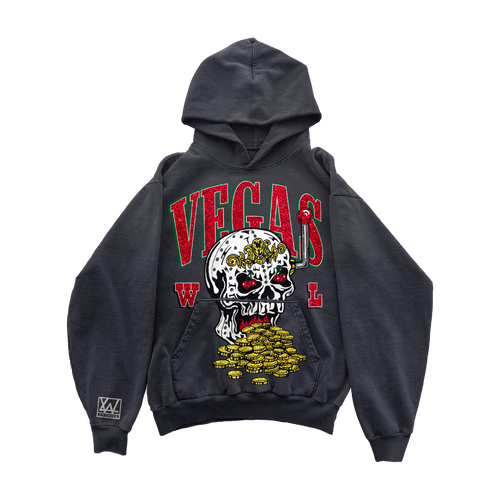 Skull Slot Bling Bling Hoodie - Vintage Black