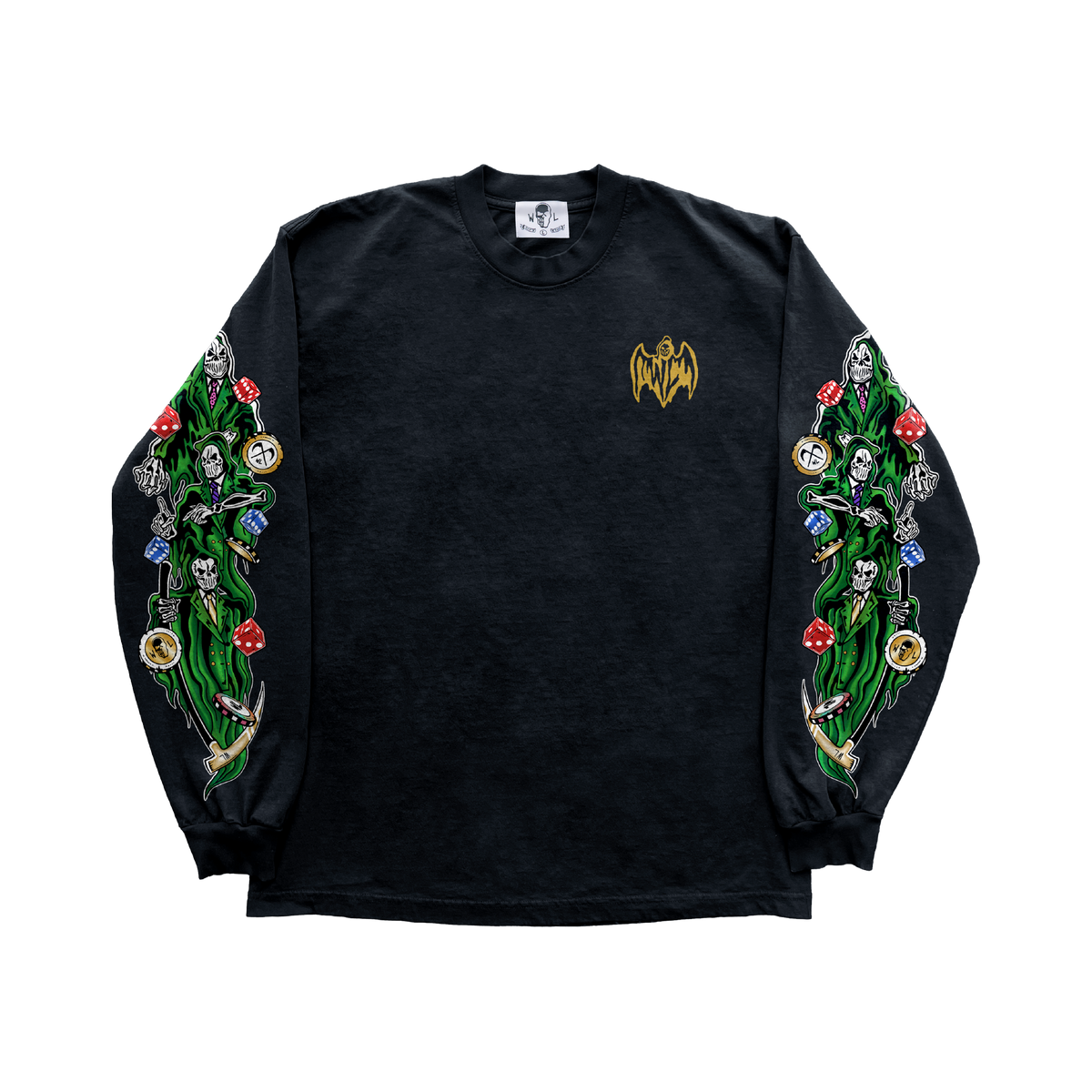 Three Reapers Dice and Chips Long Sleeve Shirt - Black