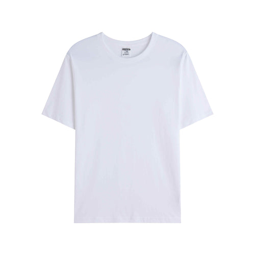 White solid color high-quality cotton T-shirt