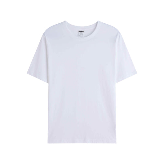 White solid color high-quality cotton T-shirt