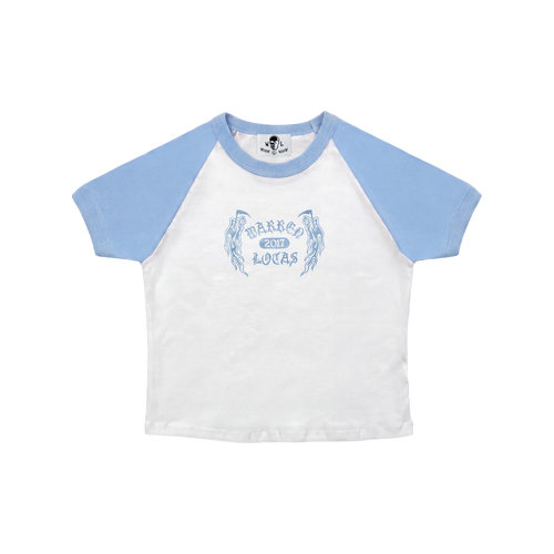 Wreath Reapers Baby Tee - White/Blue
