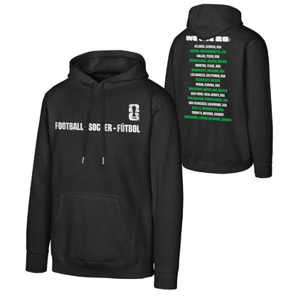 World Cup 2026 Host Cities Futbol Black Hoodie