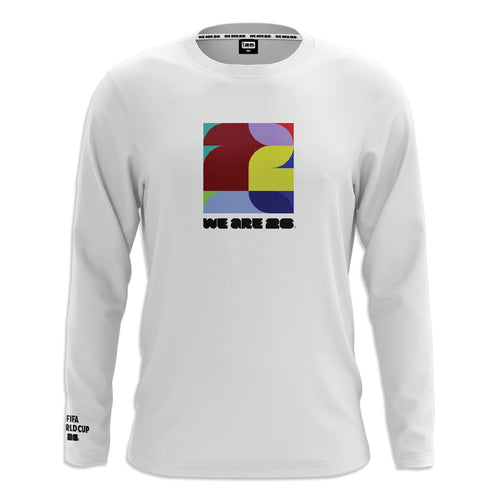 World Cup 2026 Square Abstract Long Sleeve White T-Shirt